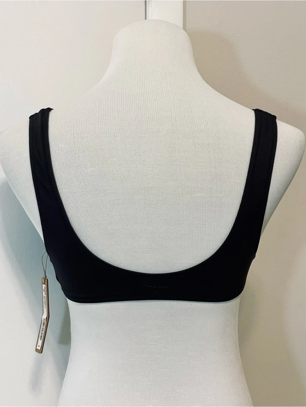 NWT Skims Signature Swim Plunge Bikini Top Black Size L
